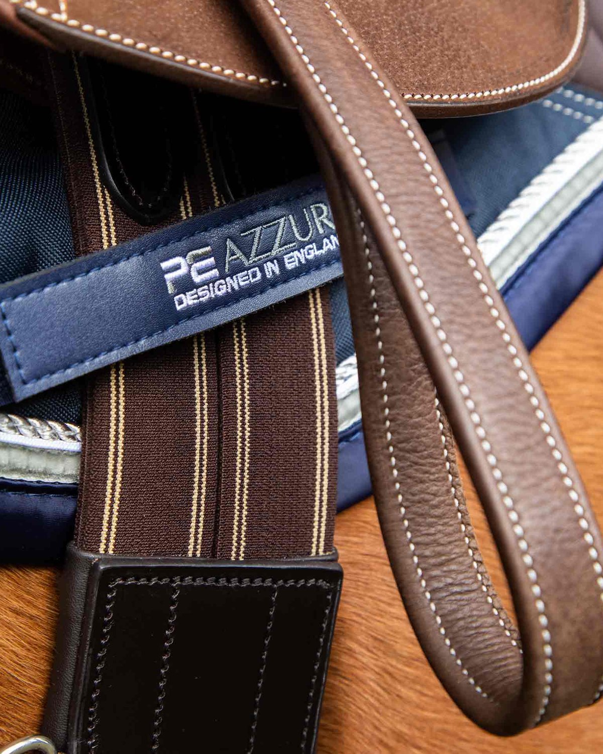 Premier Equine Lizzano Anatomic Leather Stud Girth Brown