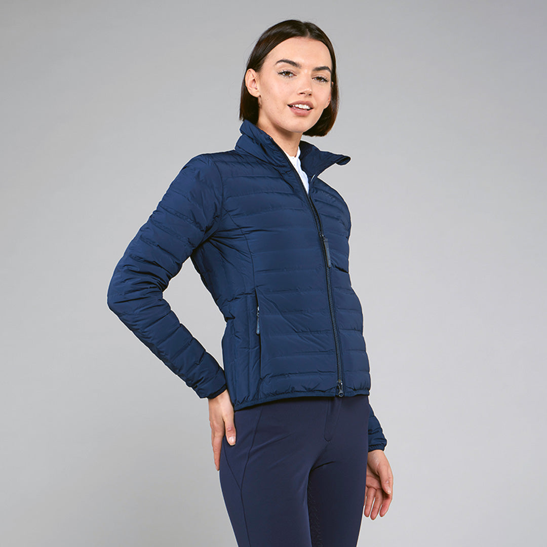 TOGGI LOFTY women's navy down fill jacket for warmth and water repellency.