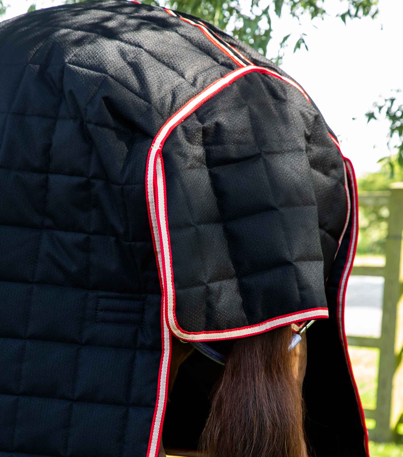 Premier Equine Lucanta 450g Black Horse Stable Rug with Neck Cover