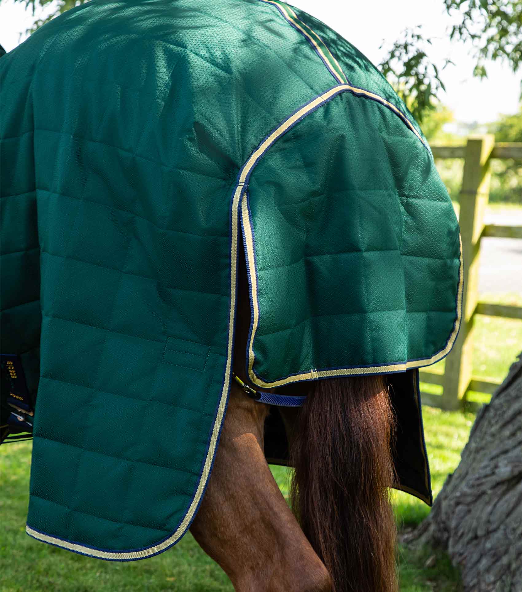 Premier Equine Lucanta Stable Rug 200G - Neck Cover, Green - Horse Rug