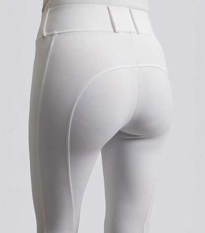 White Equestrian Riding Tights: Premier Equine Luceo Gel Knee Competition Tights for Women