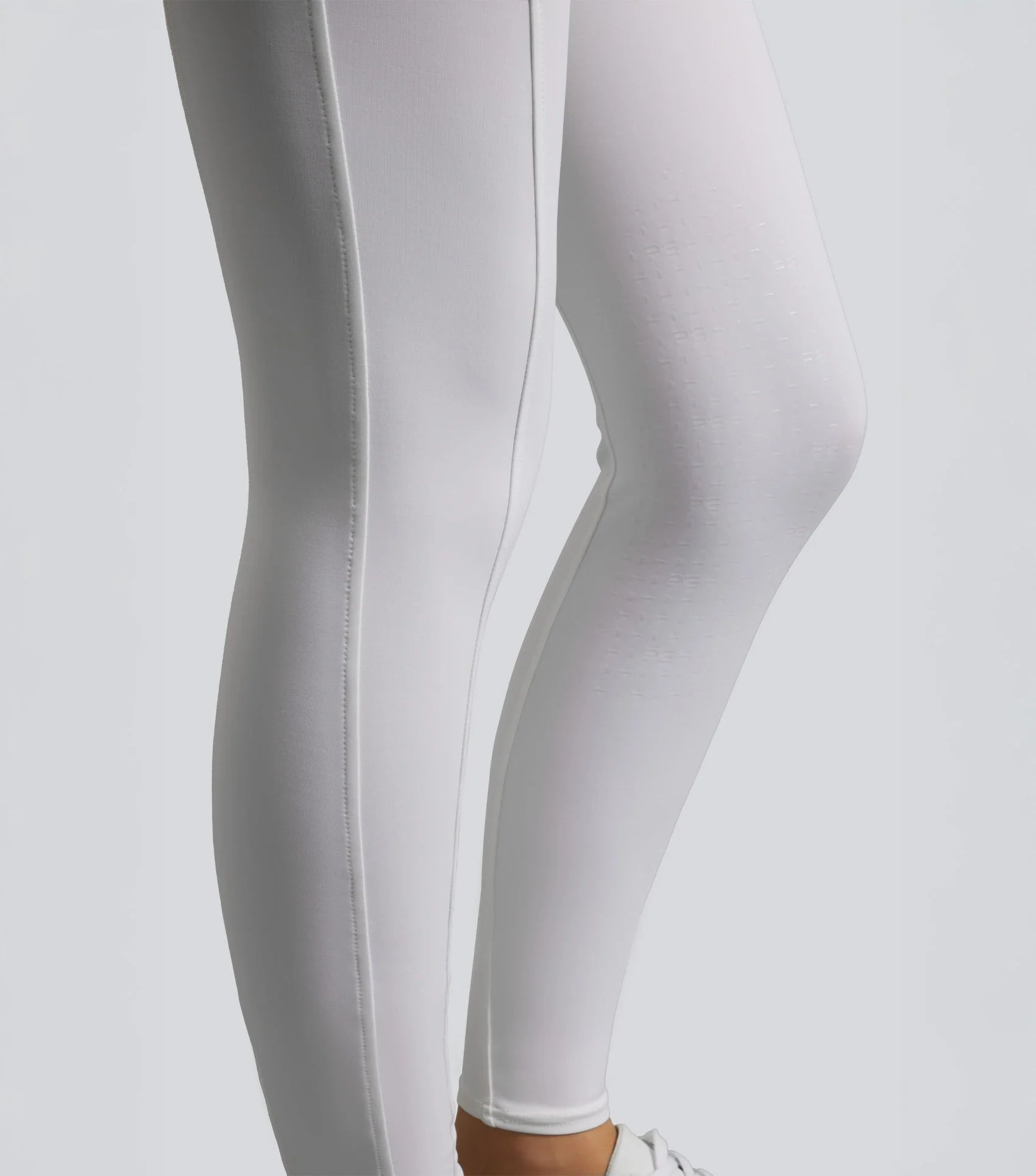 White riding tights for women, Premier Equine gel knee competition tights. Equiflair