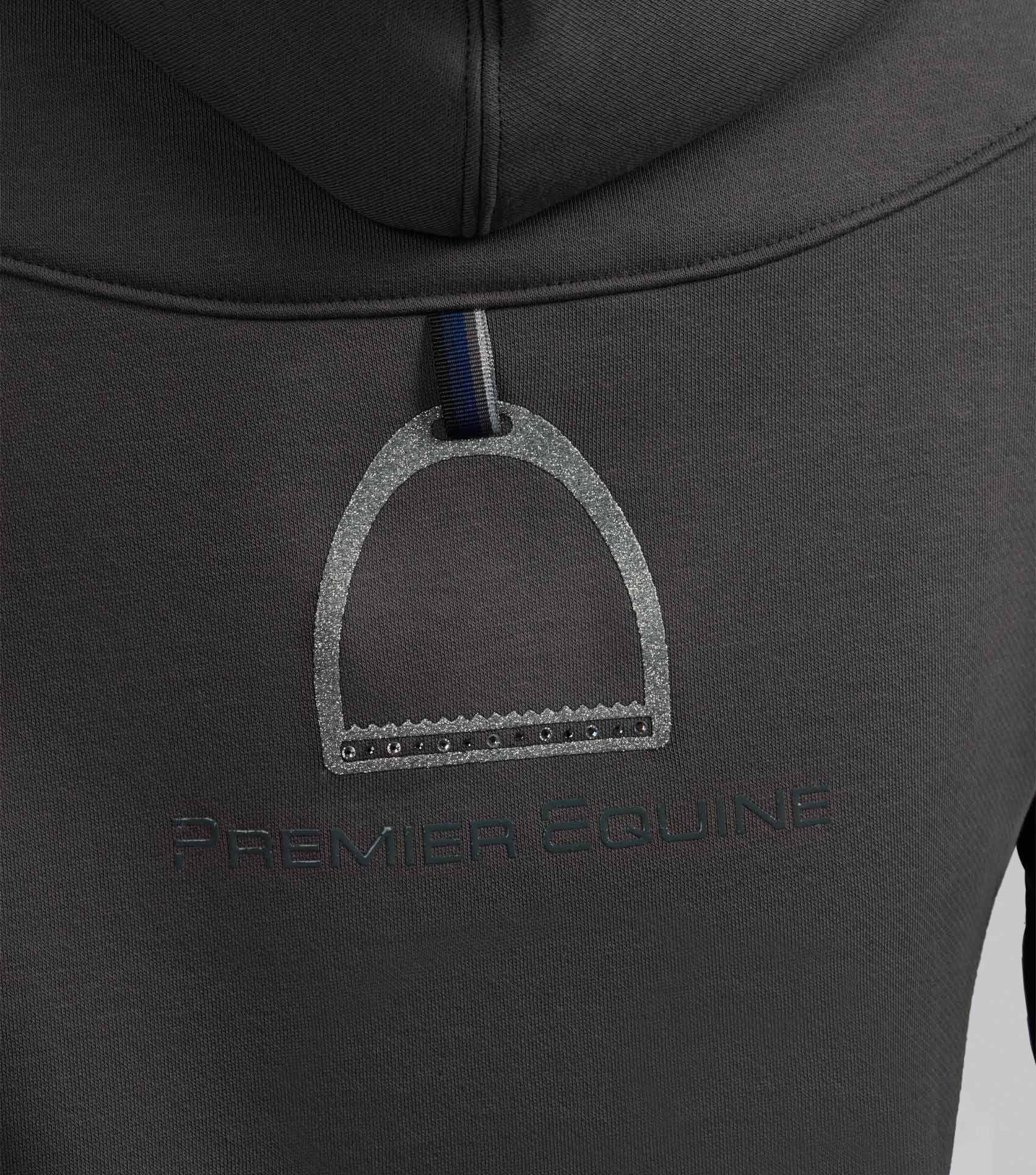Premier Equine Lucia Ladies Grey Hoodie: Stirrup Design, Equine Apparel, Stylish Ladies' Fashion