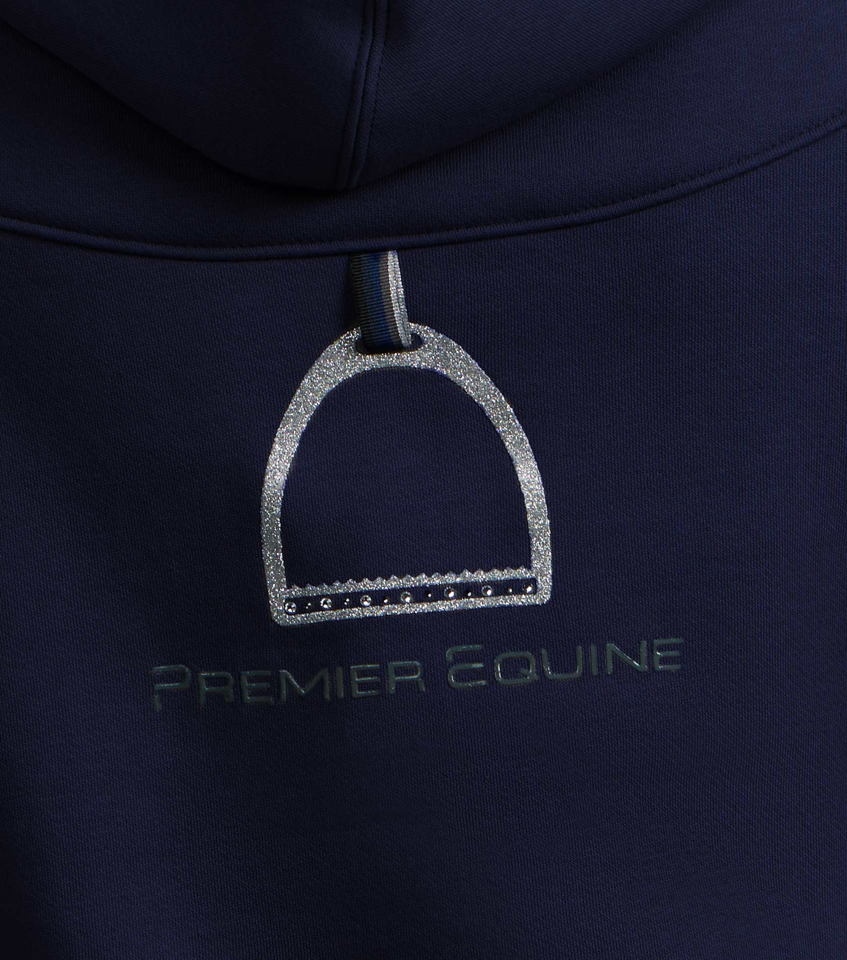 Premier Equine Lucia Ladies Hoodie - Navy Equestrian Hoodie with Stirrup Detail