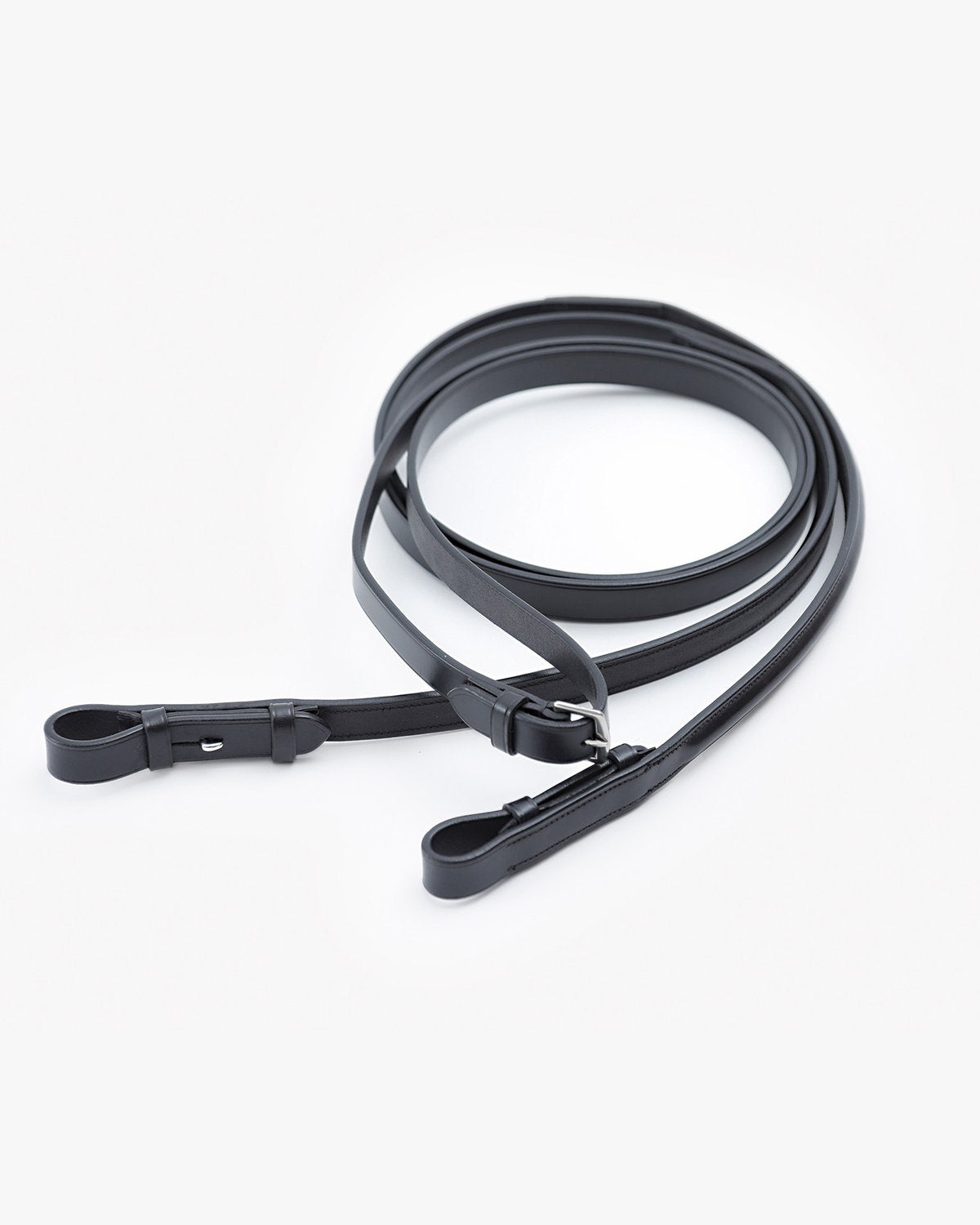 Premier Equine Luigi Plain Leather Reins Black