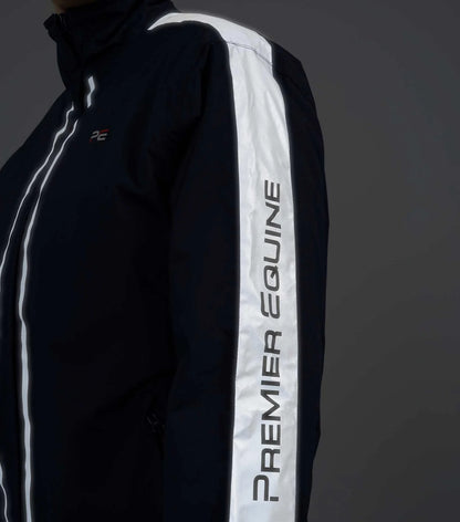Premier Equine Lumen Reflective Navy Riding Jacket - Waterproof Equestrian Coat