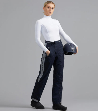 Premier Equine Lumen Reflective Unisex Riding Trousers Navy: Waterproof, high-visibility equestrian apparel from Equiflair.