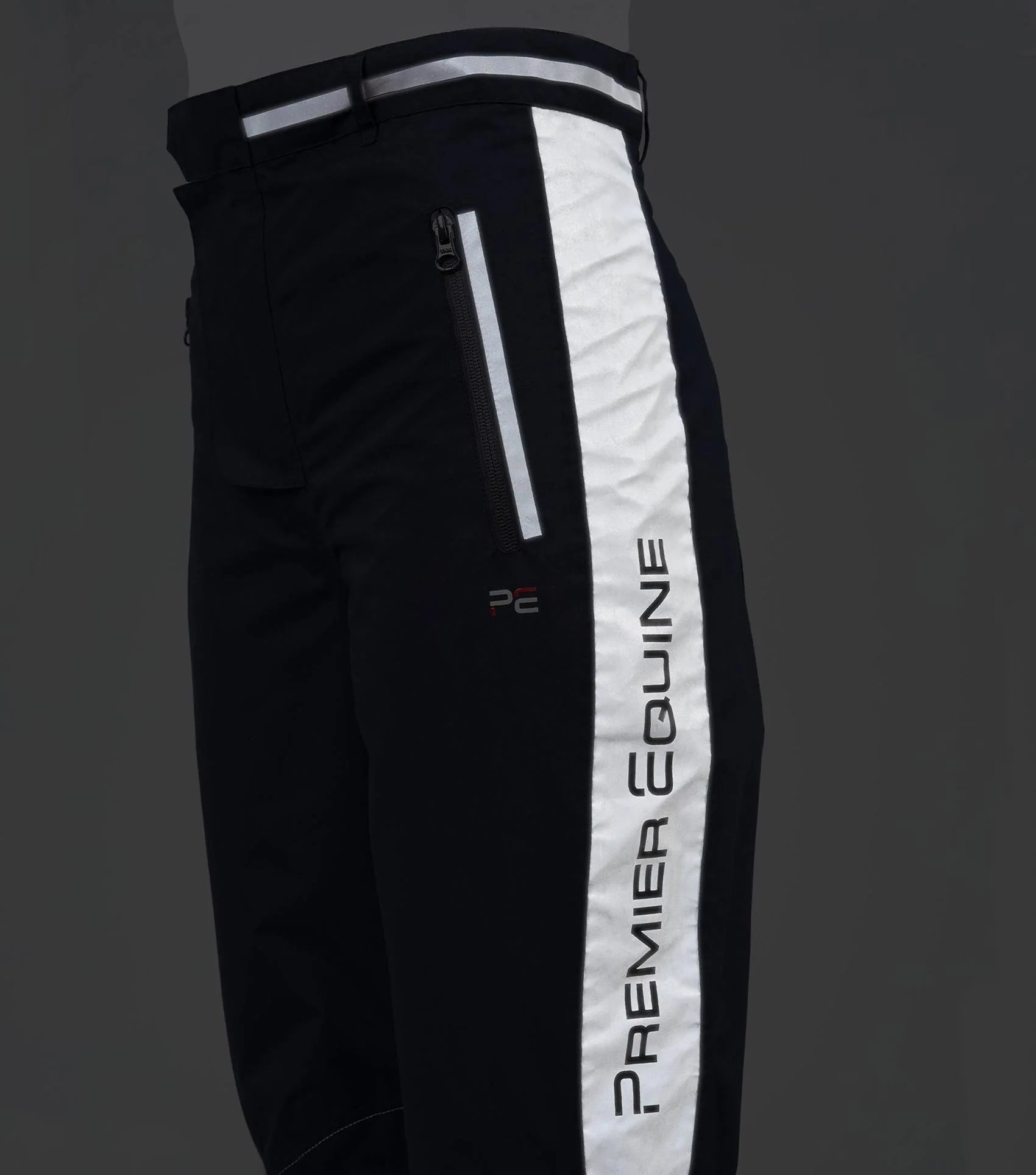 Premier Equine Lumen Reflective Riding Trousers Navy, Unisex Waterproof Equestrian Apparel - XL