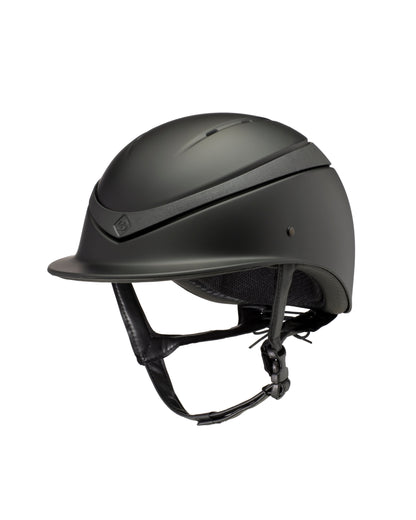 Charles Owen Luna Equestrian Riding Helmet - Black Matte. Safety and Style Image.