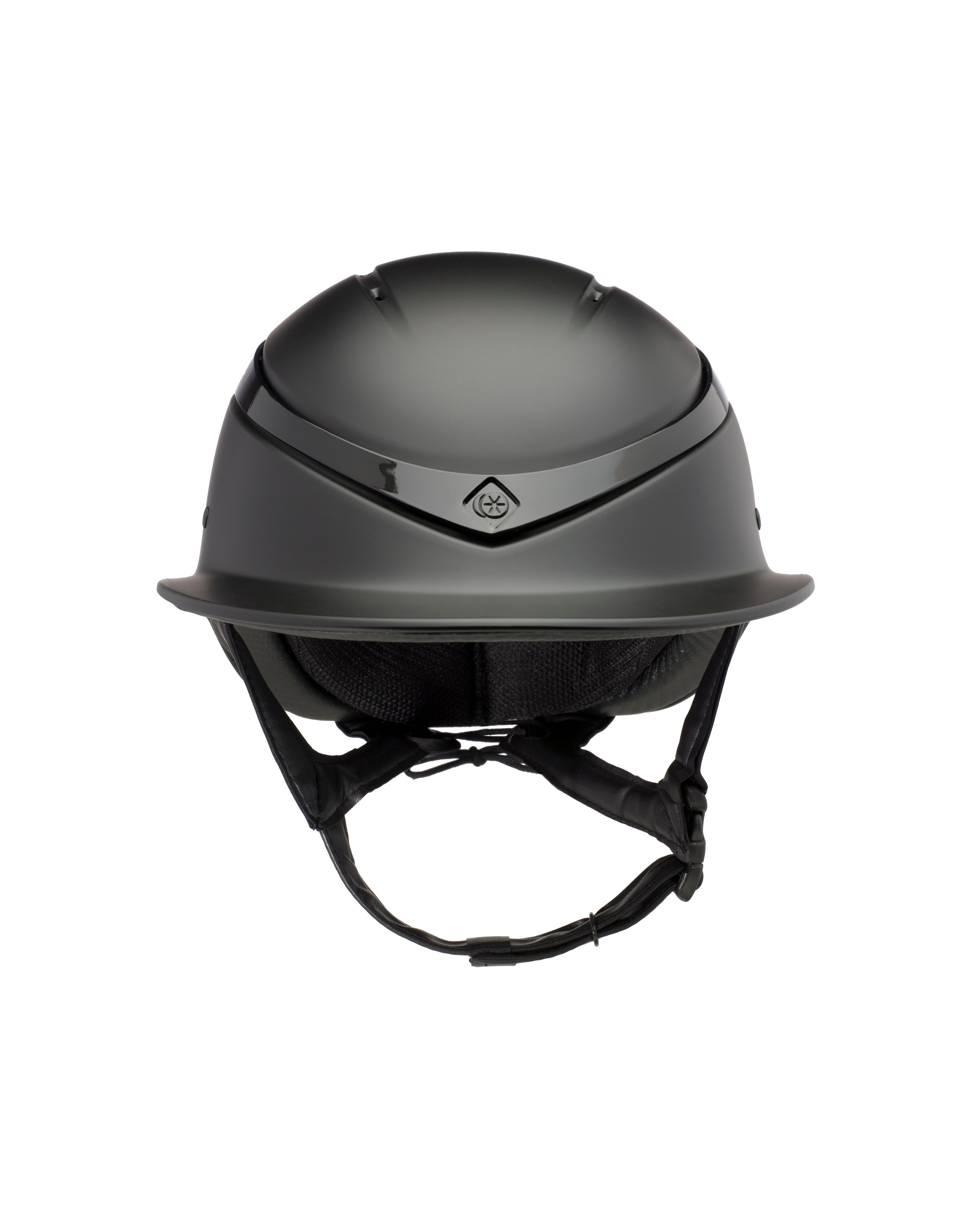 CHARLES OWEN Luna Equestrian Riding Helmet Wide Peak - Black Matt/Gloss - UK Made