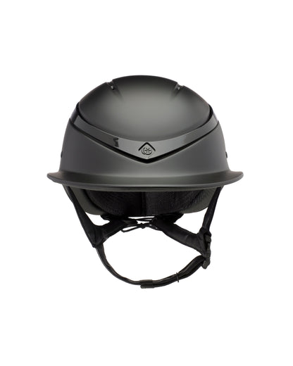 CHARLES OWEN Luna Equestrian Riding Helmet Wide Peak - Black Matt/Gloss - UK Made