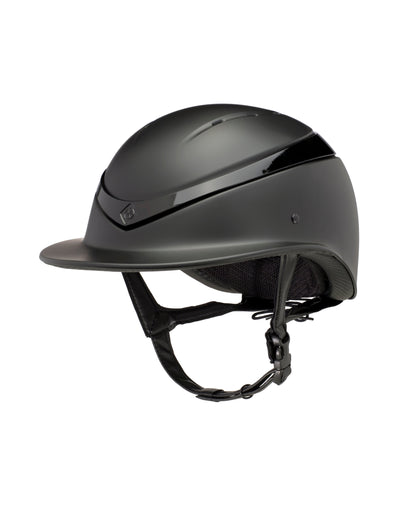 Charles Owen Luna Equestrian Riding Helmet - Black Matte/Gloss Finish
