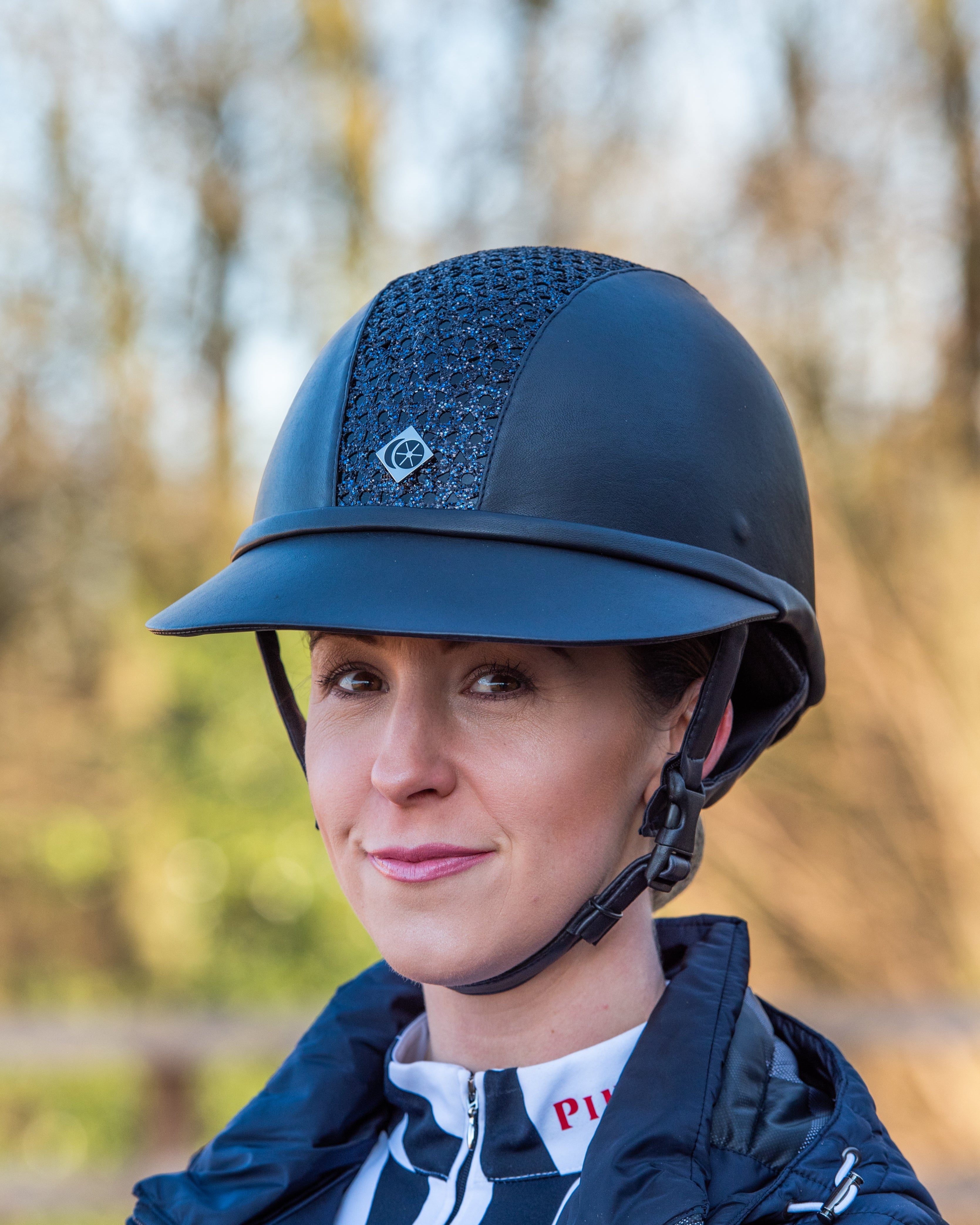 CHARLES OWEN SP8 PLUS Black Sparkly Riding Helmet - Equestrian Safety Headgear