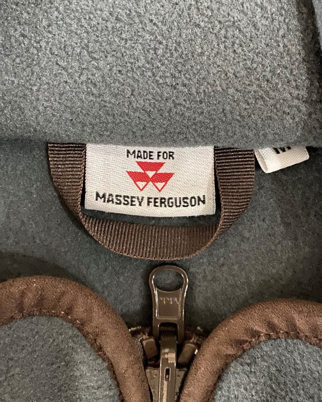 Massey Ferguson Fleece Gilet Tag: Logo, "MADE FOR" Text. Agricultural Clothing, Vest.