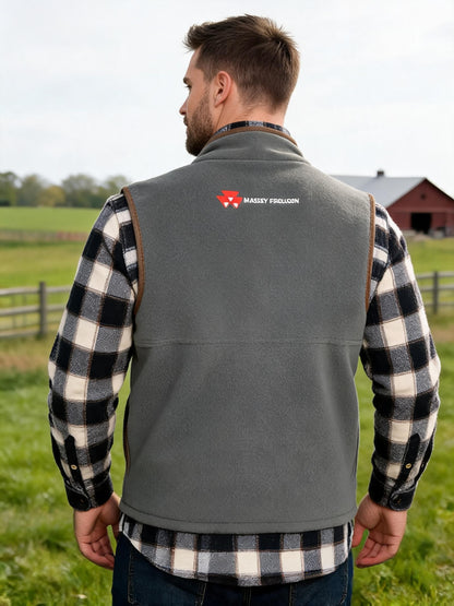 Massey Ferguson Mens Fleece Gilet with Moleskin Trim