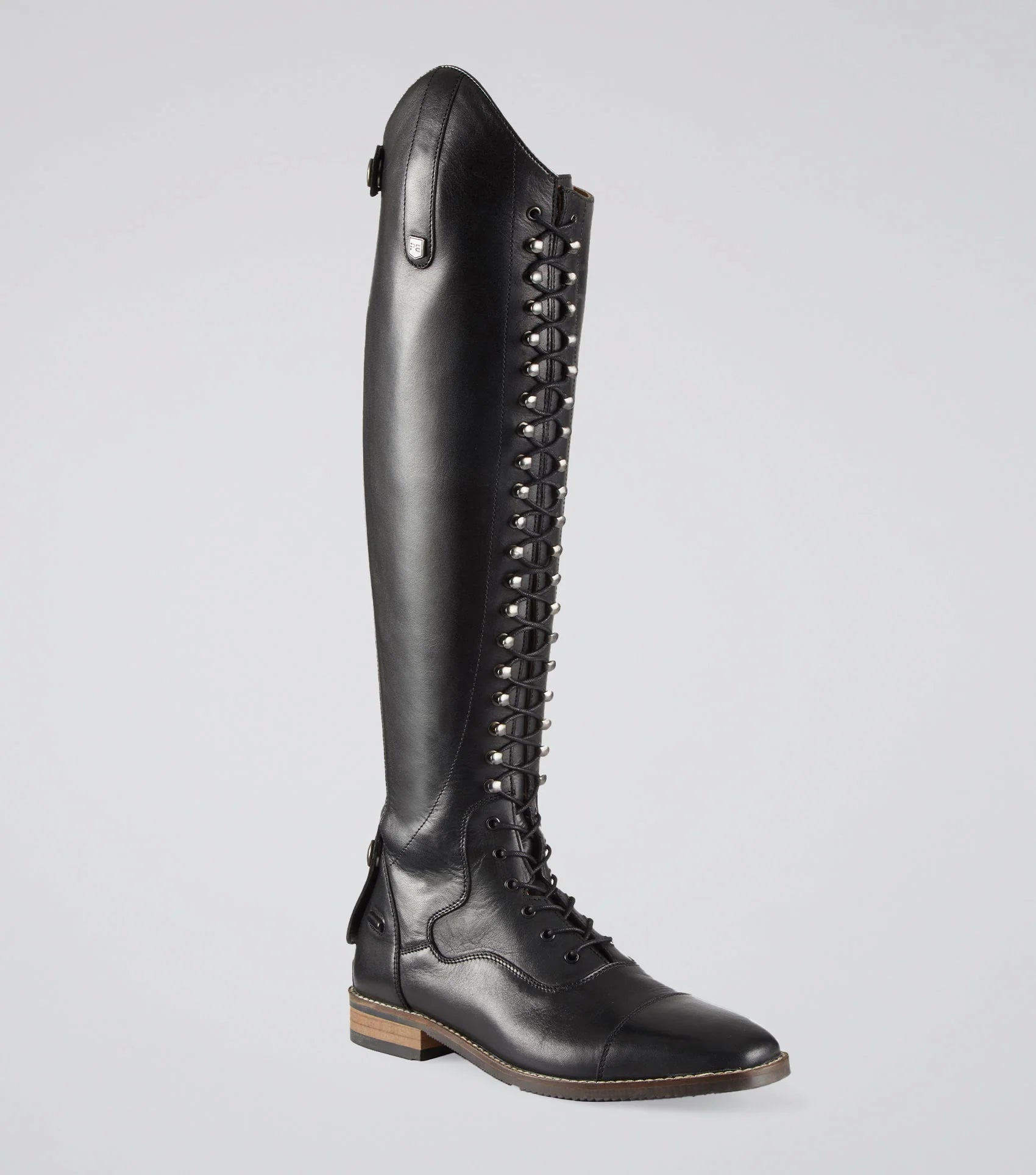 Premier Equine Black Ladies Tall Leather Riding Boots. Lace Up Equestrian Boots. Women's Riding Gear.