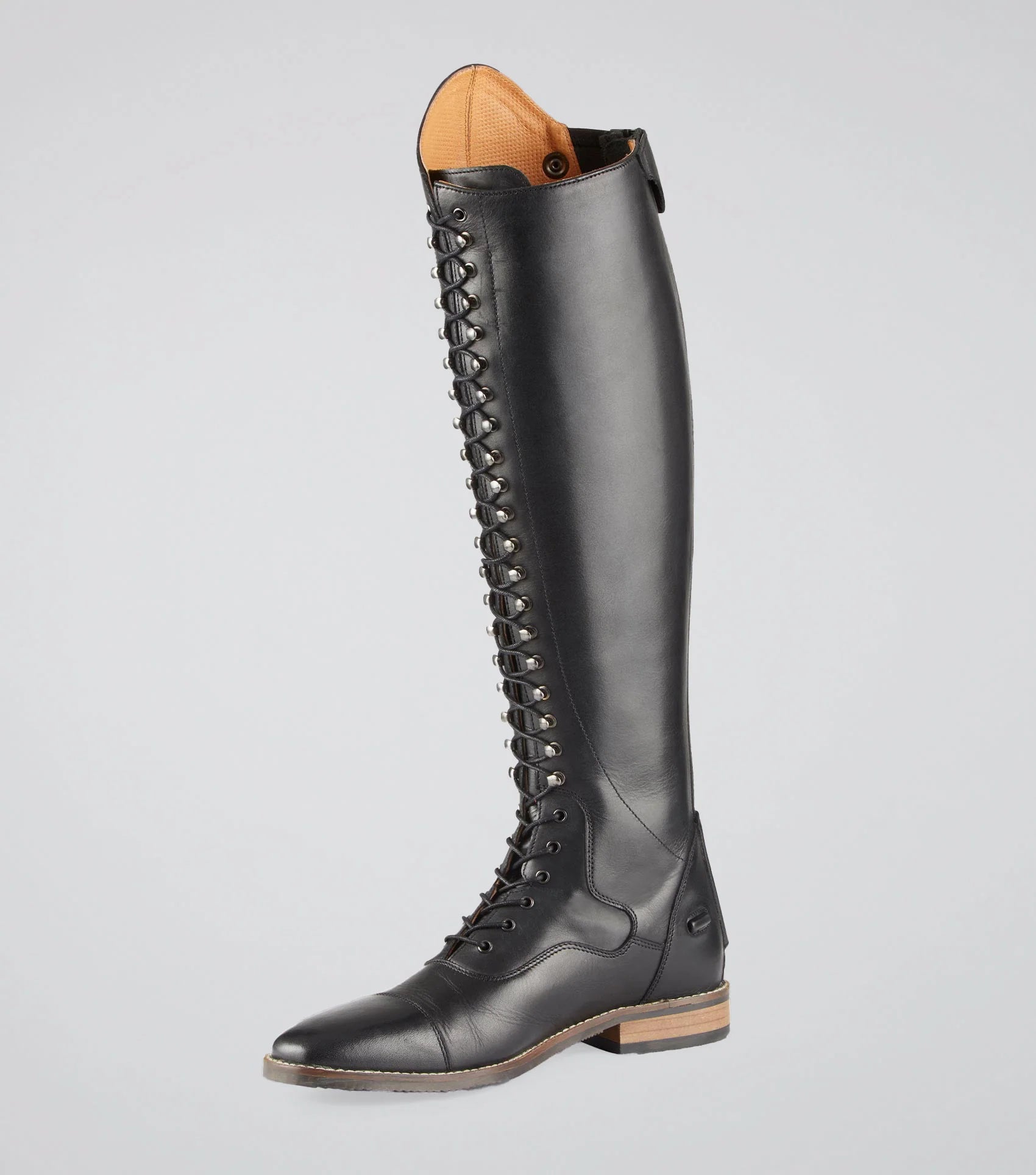 Premier Equine Maurizia Black Leather Lace-Up Tall Riding Boot for Women