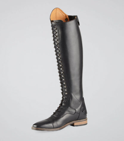 Premier Equine Maurizia Black Leather Lace-Up Tall Riding Boot for Women