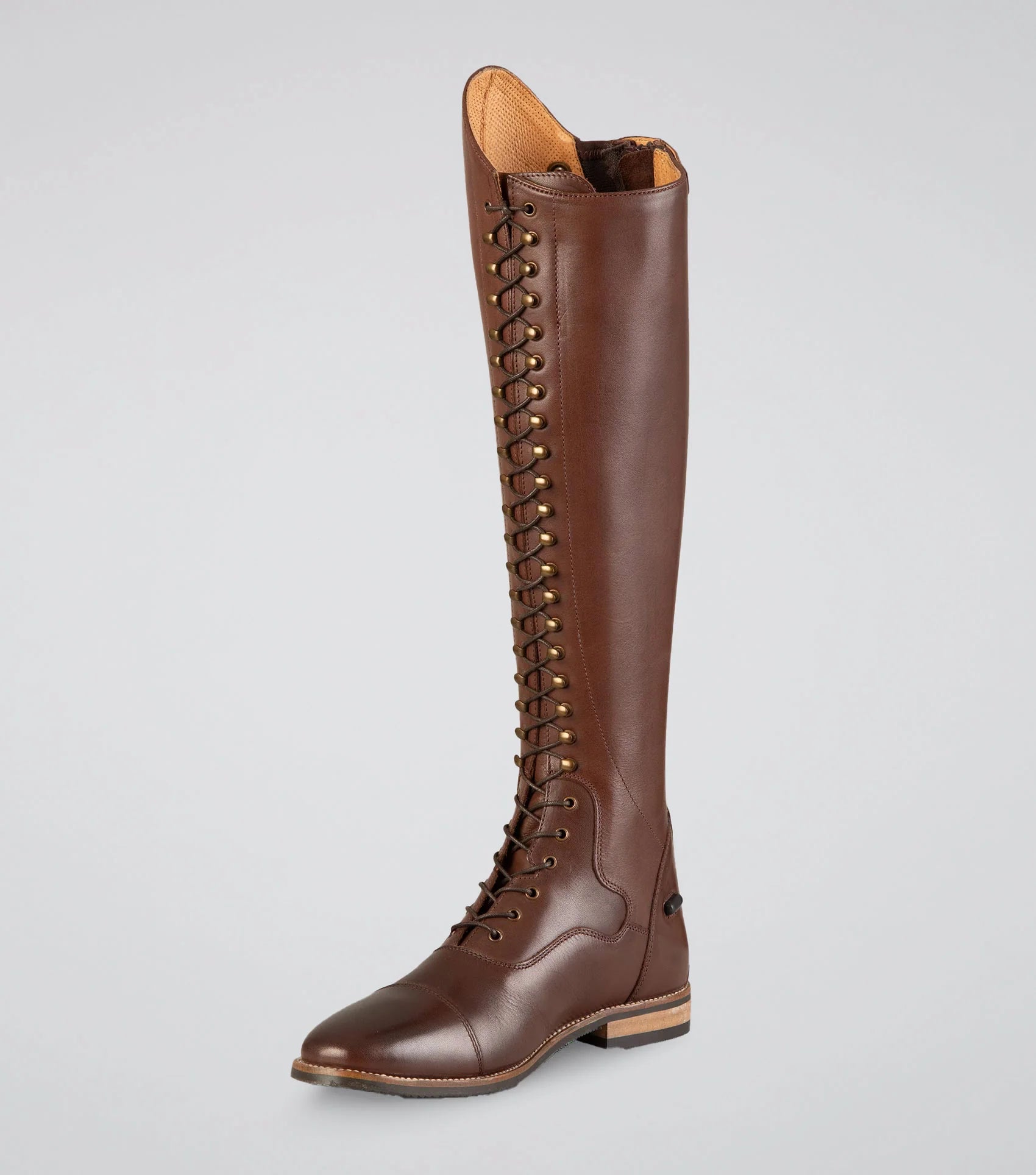 Premier Equine Maurizia Ladies Brown Leather Lace-Up Tall Riding Boot | Equestrian Apparel | Equiflair