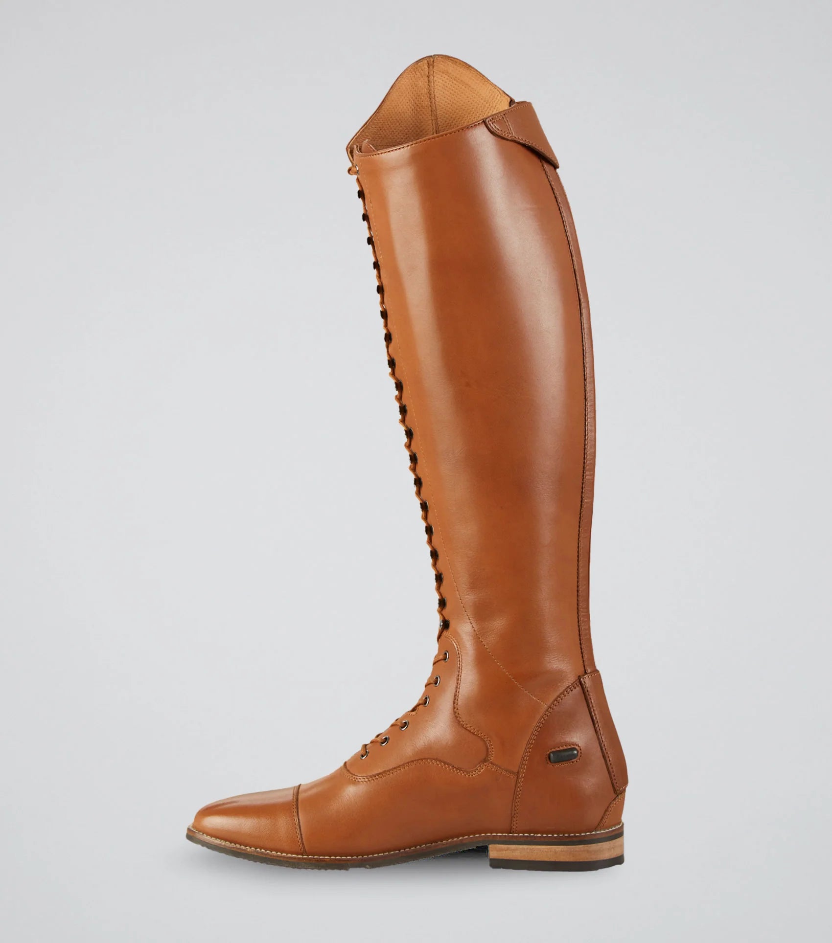PREMIER EQUINE MAURIZIA Cognac Ladies Riding Boot: Tall Leather Equestrian Boot with Lace Front - Shop Now!