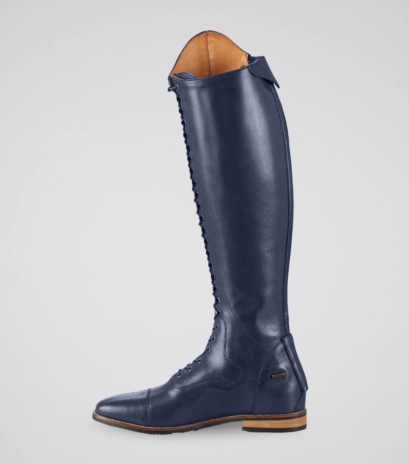 Premier Equine Maurizia Navy Leather Lace-Up Riding Boots Women's Equestrian Tall Boots