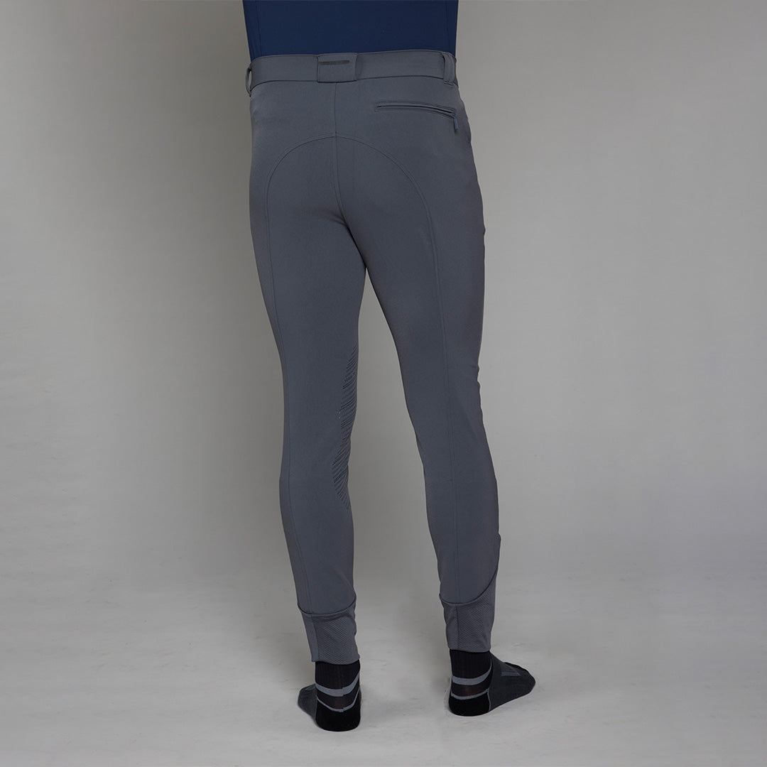 TOGGI Men's Grey Flexi Breeches | Performance Riding Pants with Knee Grip