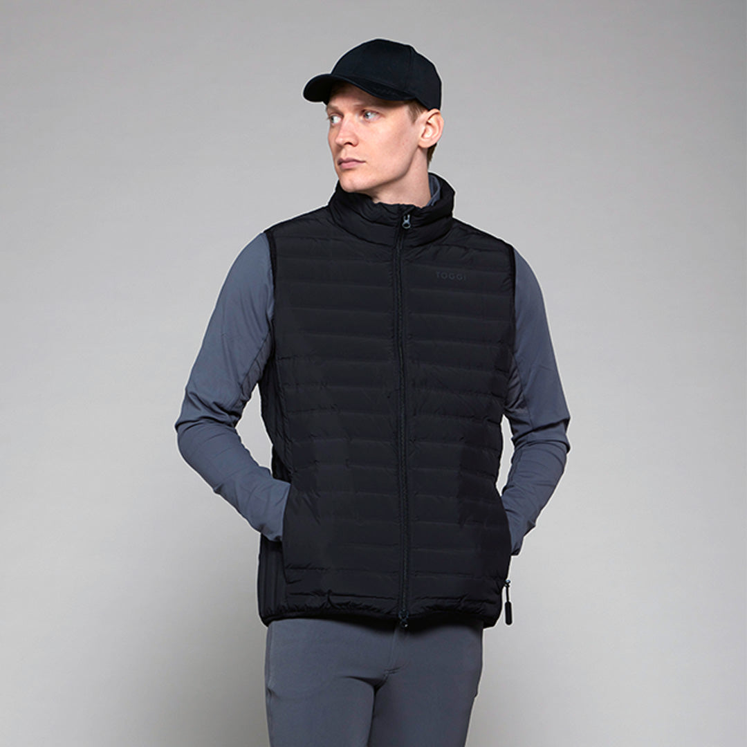 TOGGI Men's Black Mini Lofty Down Fill Gilet Vest with YKK Zip Pockets - Equiflair