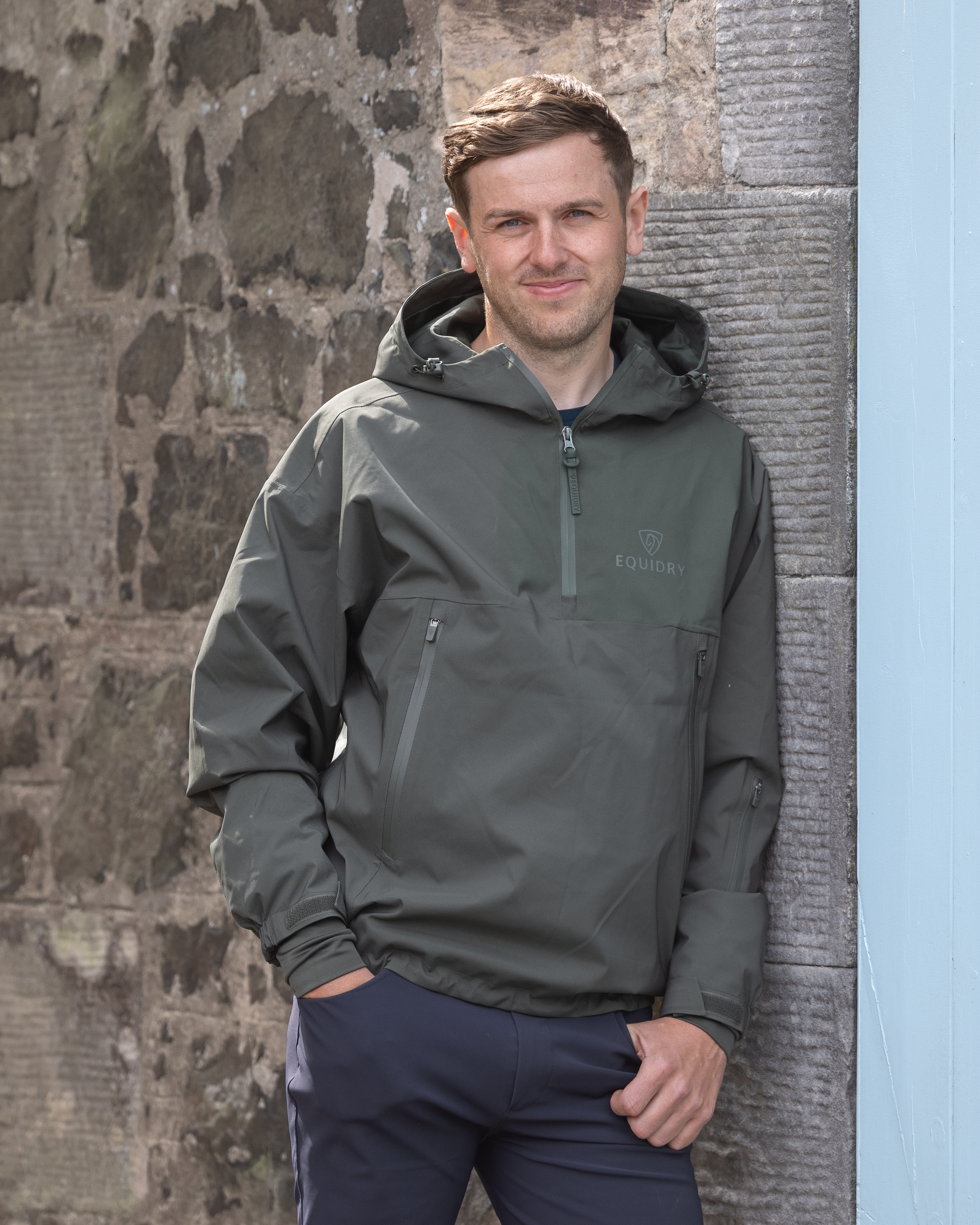 EQUIDRY Men's Storm Smock Black Forest Green