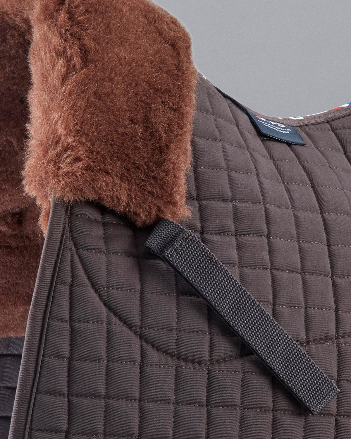 Premier Equine Merino Wool Saddle Pad - GP/Jump Numnah Brown/Brown Wool for Horseback Riding