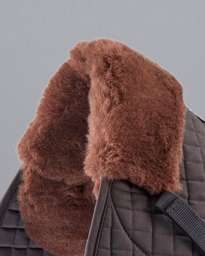 Premier Equine Merino Wool Saddle Pad - Brown GP/Jump Numnah for Horse Riding, Equestrian Gear