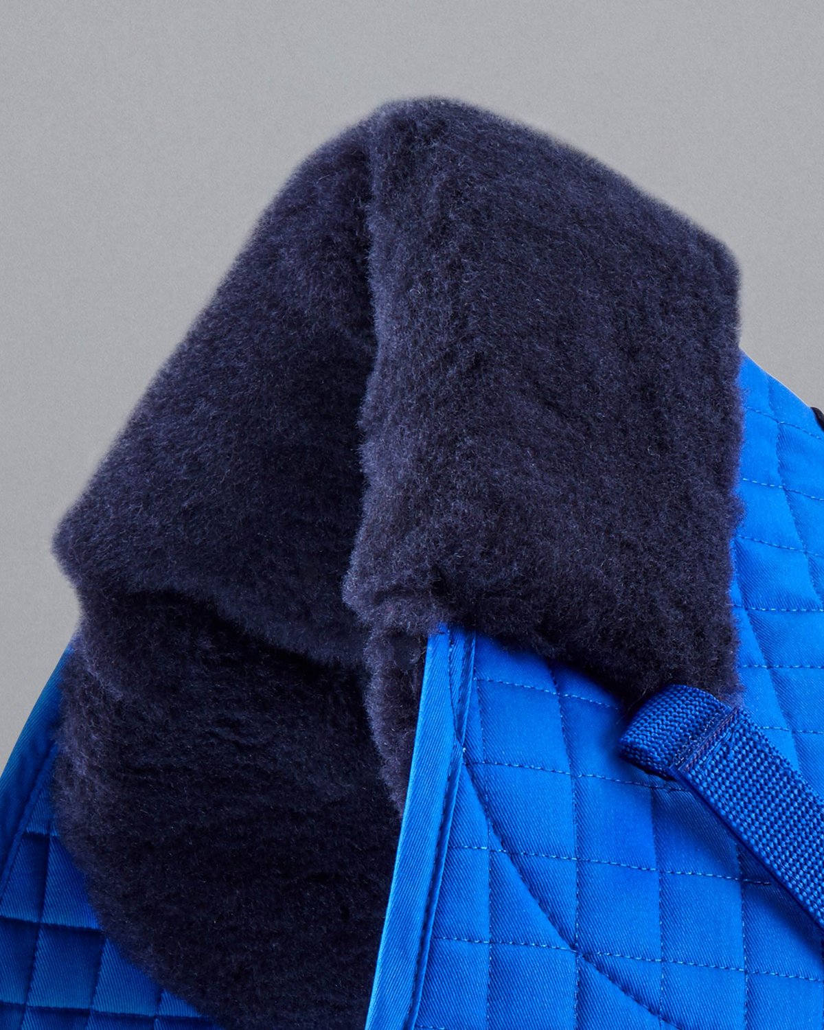 Premier Equine Merino Wool Royal Blue Saddle Pad - GP/Jump Numnah with Navy Wool lining.