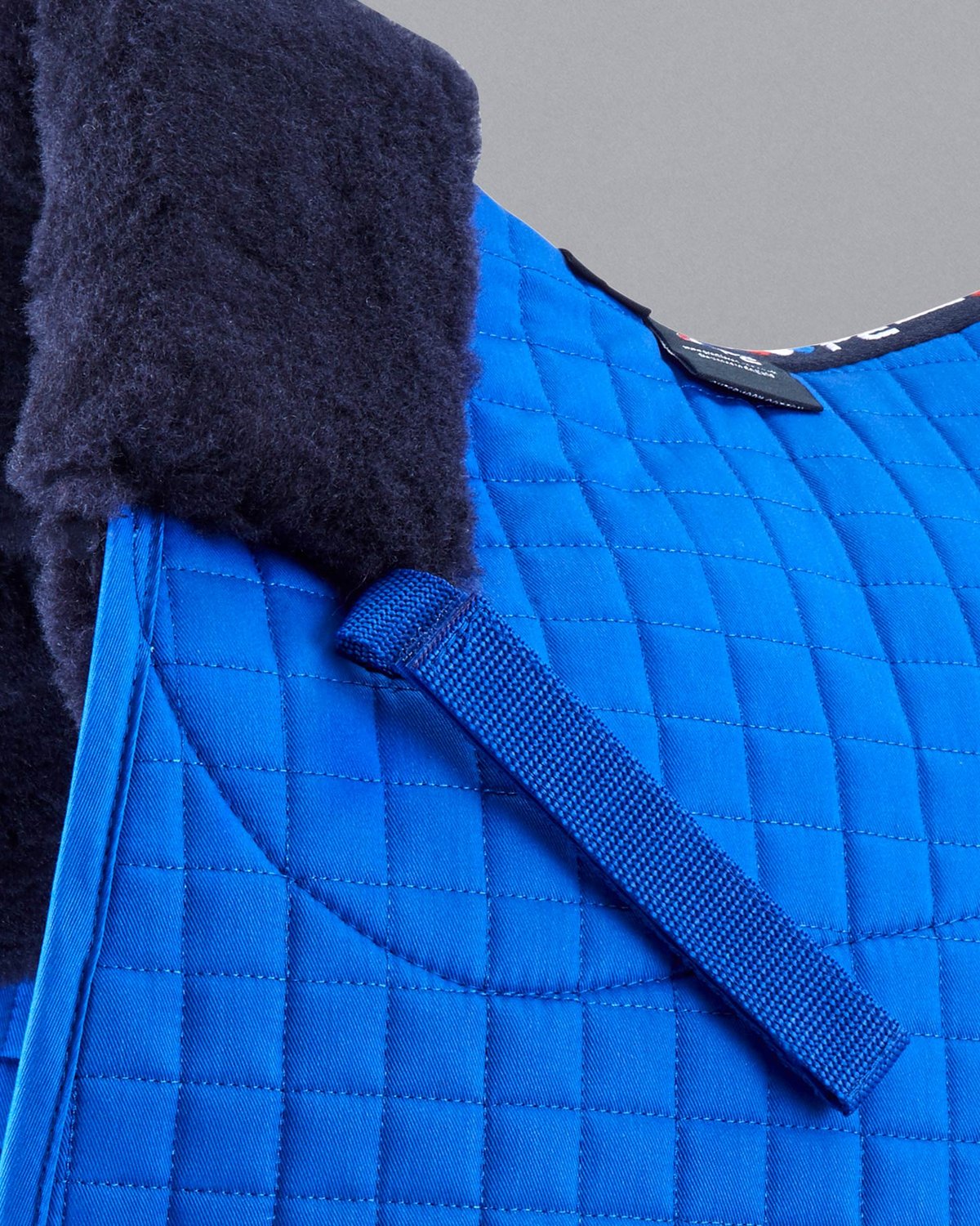 Premier Equine Merino Wool Saddle Pad - GP/Jump Numnah, Royal Blue/Navy Wool. Comfortable & Protective Equine Gear from Equiflair
