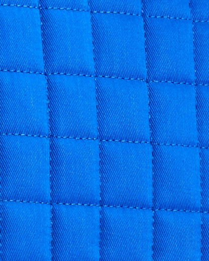 Blue Quilted Saddle Pad for Horse Riding: Close-up of a Premium Equestrian Numnah