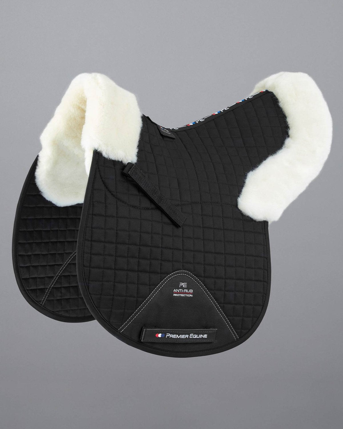 Black Merino Wool Horse Saddle Pad GP/Jump Numnah - Premier Equine Anti-Rub Protection - Natural Wool