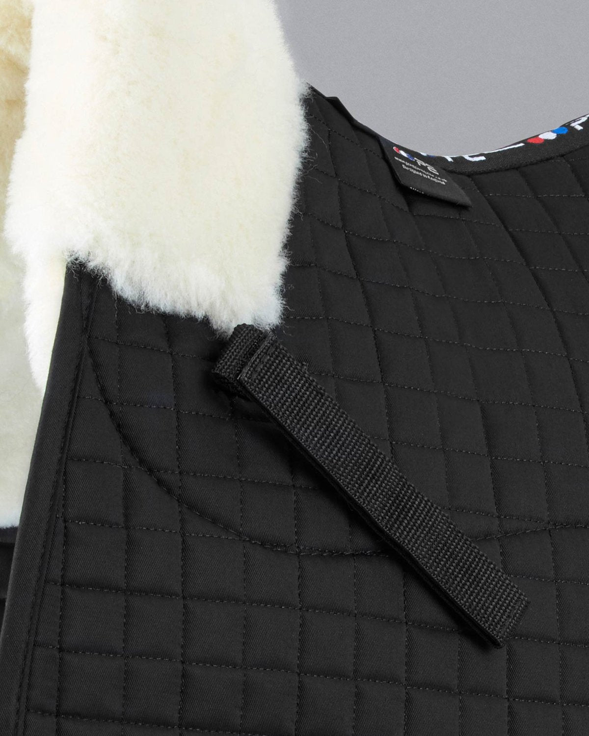 Premier Equine Merino Wool Saddle Pad GP/Jump Numnah - Black/Natural Wool | Equiflair