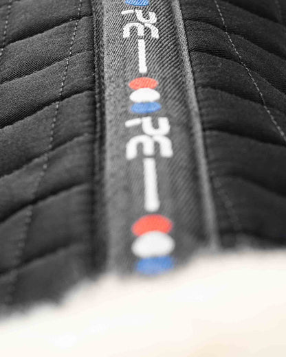 Black Merino Wool Saddle Pad - GP/Jump Numnah for Horse Riding | Equestrian Tack
