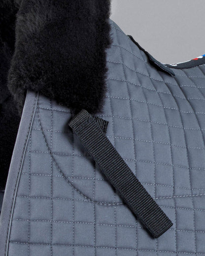 Premier Equine Merino Wool GP/Jump Numnah - Grey/Black Wool Saddle Pad | Equiflair