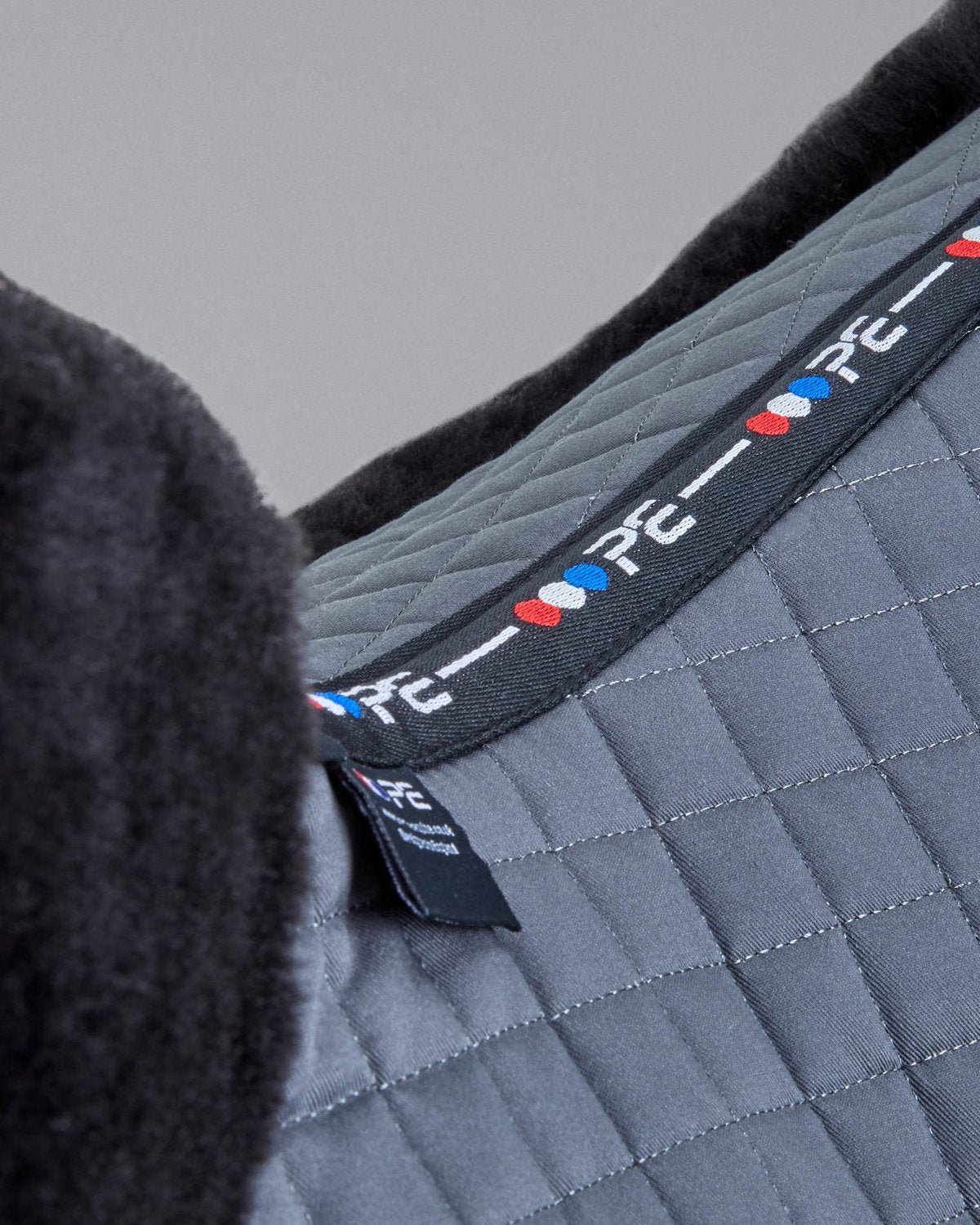Premier Equine Merino Wool Saddle Pad - GP/Jump Numnah Grey/Black Wool