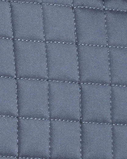 Quilted Merino Wool Saddle Pad - Grey GP/Jump Numnah by Equiflair, Close Up of Texture and Stitching.