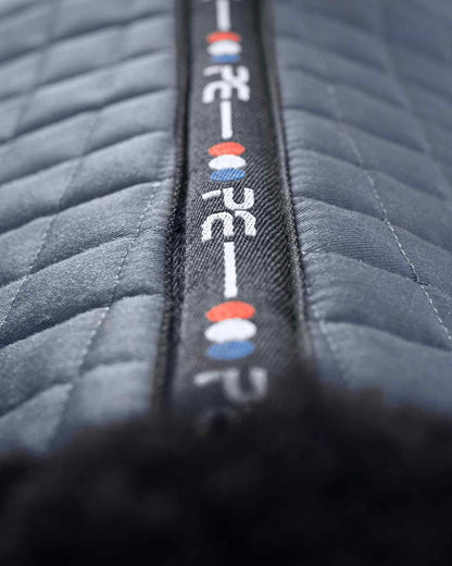 Premier Equine Merino Wool Saddle Pad - GP/Jump Numnah Grey/Black Wool