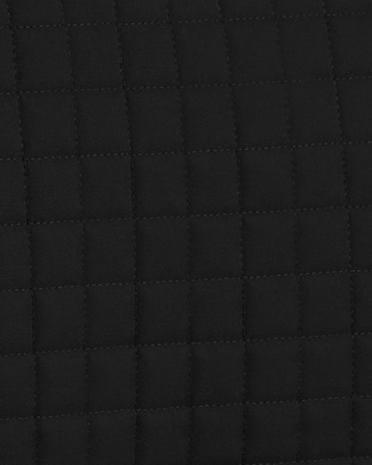 PREMIER EQUINE Merino Wool Saddle Pad - Half Pad, Black/Black Wool. Quilted close-up.