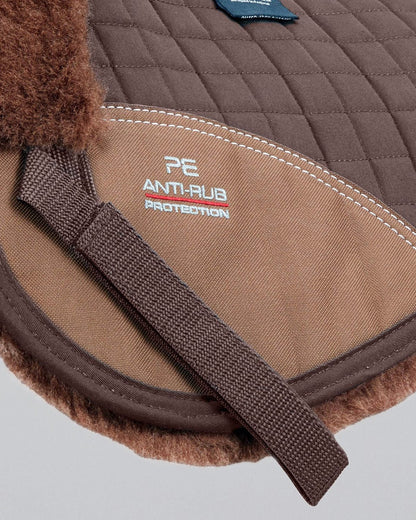 Merino Wool Saddle Pad - Half Pad, Horse Riding Equipment, Brown Anti-Rub Protection