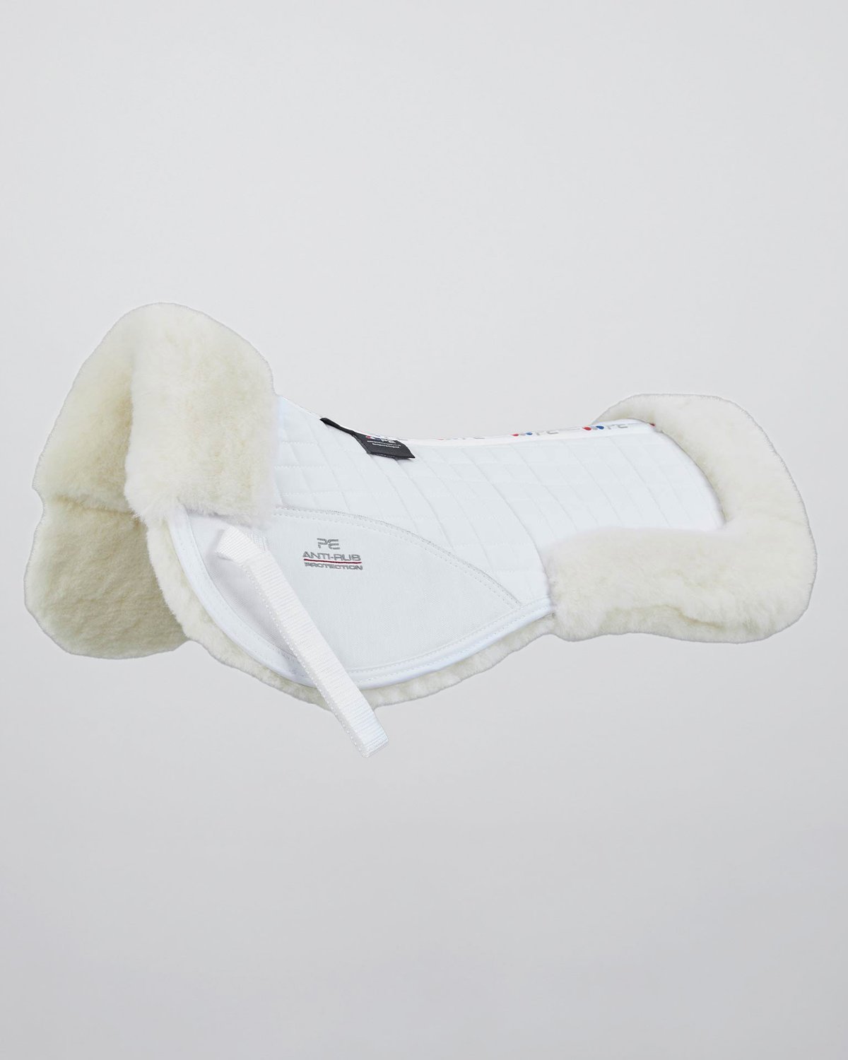 Premier Equine Merino Wool Saddle Pad - White Horse Riding Half Pad for Superior Comfort | Equestrian Equipment