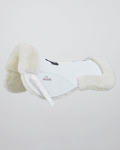 Premier Equine Merino Wool Saddle Pad - Half Pad White/Natural Wool - Equestrian Comfort and Protection