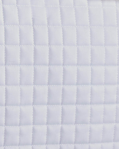 White Quilted Merino Wool Horse Saddle Pad - Premier Equine Half Pad. Equestrian Tack.