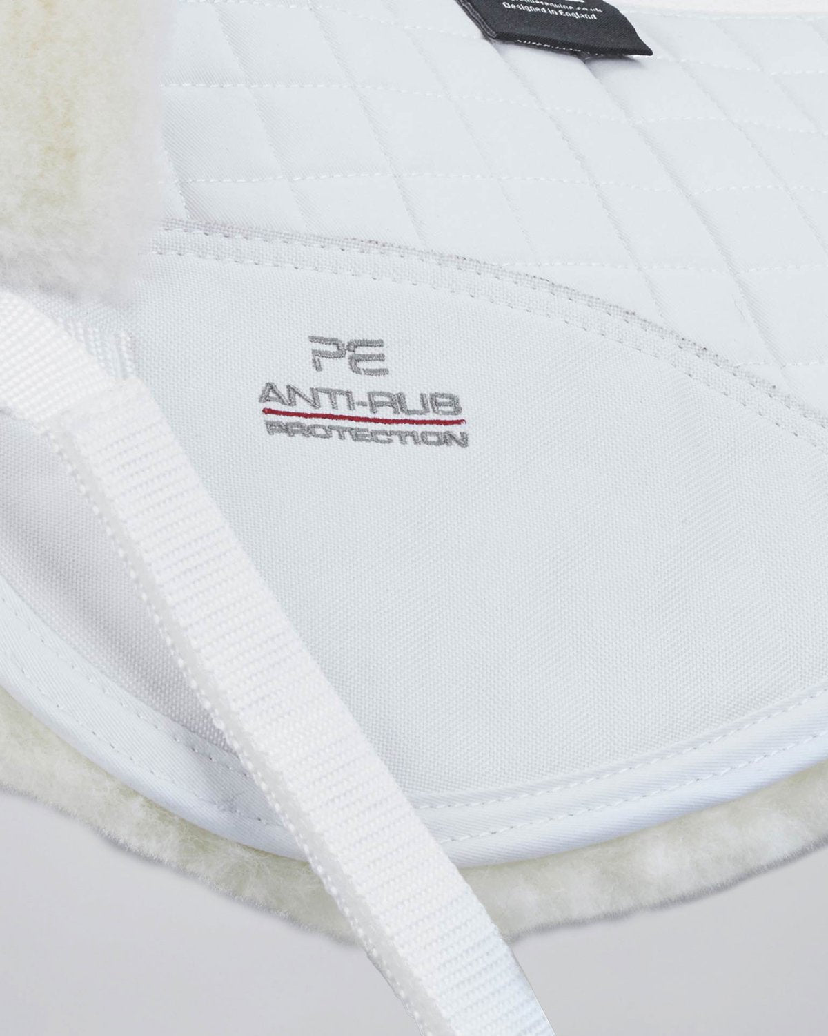 Premier Equine Merino Wool Half Pad Saddle Pad - White & Natural Wool - Anti Rub Protection