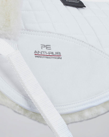 Premier Equine Merino Wool Saddle Half Pad - Anti-Rub Protection | White Equestrian Horse Tack