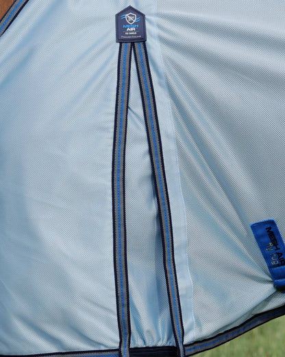 PREMIER EQUINE Mesh Air Fly Rug Blue- Equiflair horse fly shield with surcingles and breathable sports mesh.