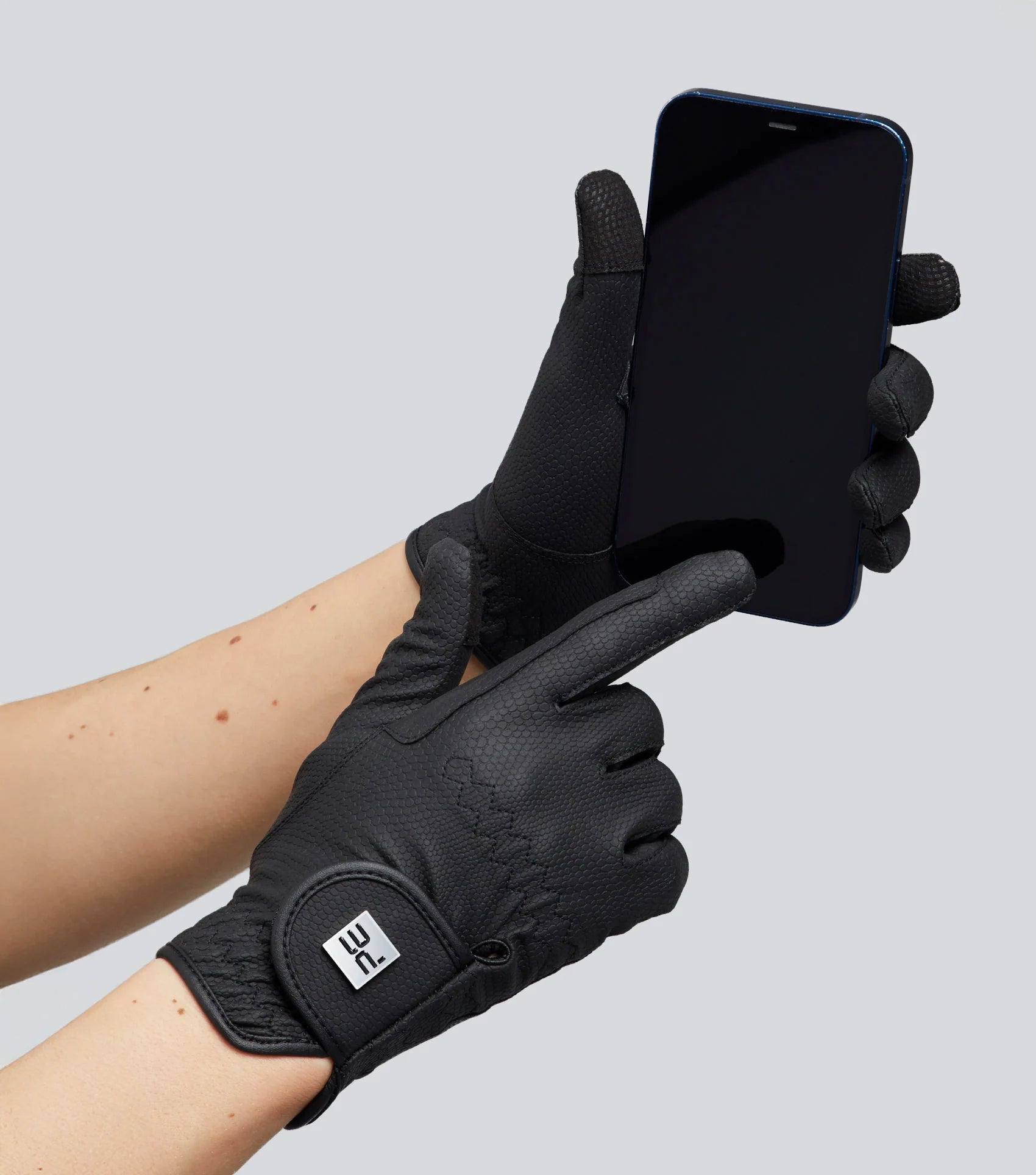Premier Equine Metaro Ladies Riding Gloves Black - Touchscreen Compatible, Comfortable Grip, Equestrian Gear by Equiflair