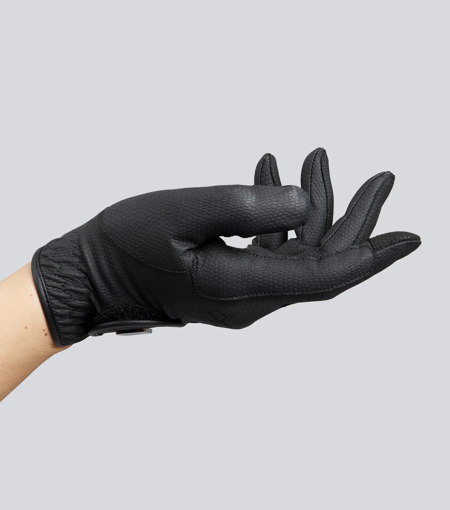 PREMIER EQUINE Metaro Black Riding Gloves - Ladies Touchscreen Reptile Grip